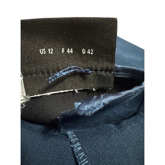 Akris Blue Cotton Silk Blend Slim Pants Women’s Size 12 (US 44 EU) - Picture 4 of 5